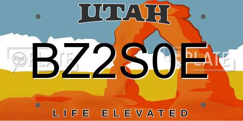 BZ2S0E Utah License Plate