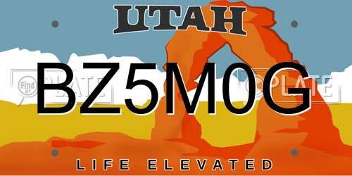 BZ5M0G Utah License Plate
