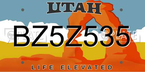 BZ5Z535 Utah License Plate