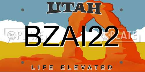BZAI22 Utah License Plate