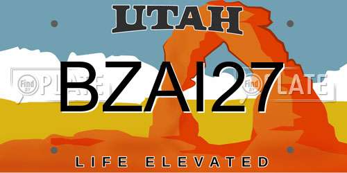 BZAI27 Utah License Plate