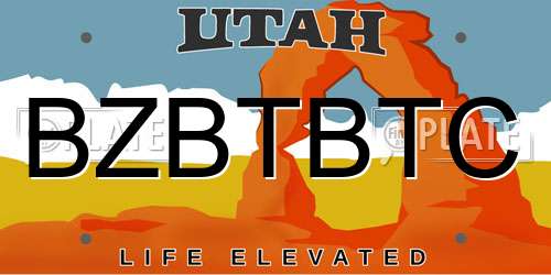 BZBTBTC Utah License Plate