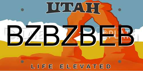 BZBZBEB Utah License Plate