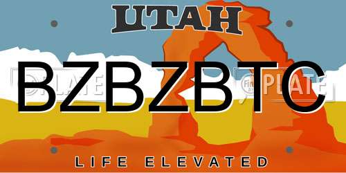 BZBZBTC Utah License Plate