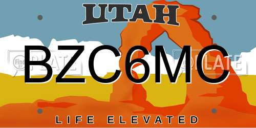 BZC6MC Utah License Plate
