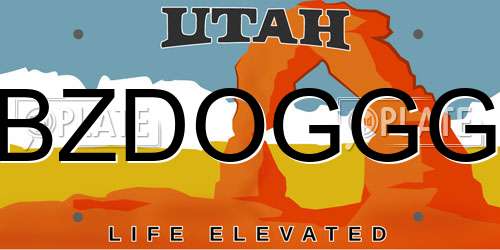 BZDOGGG Utah License Plate
