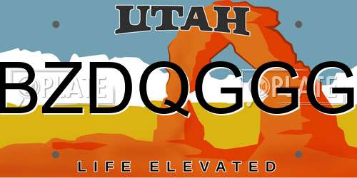 BZDQGGG Utah License Plate