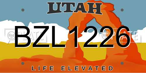 BZL1226 Utah License Plate