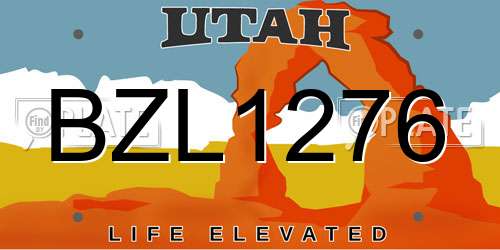 BZL1276 Utah License Plate