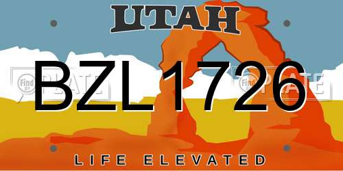 BZL1726 Utah License Plate