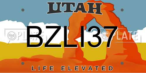 BZLI37 Utah License Plate