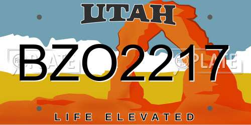 BZO2217 Utah License Plate