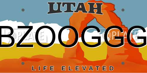 BZOOGGG Utah License Plate