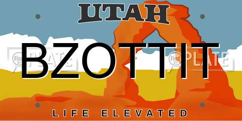 BZOTTIT Utah License Plate