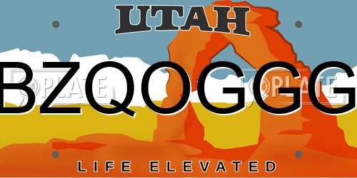BZQOGGG Utah License Plate