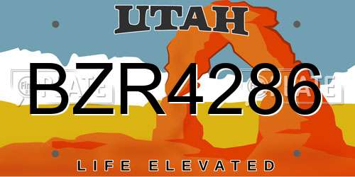 BZR4286 Utah License Plate