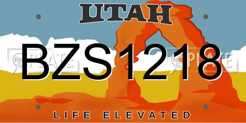 BZS1218 Utah License Plate