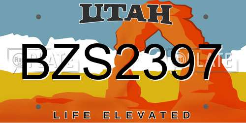 BZS2397 Utah License Plate