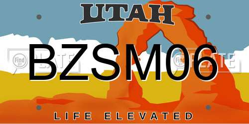 BZSM06 Utah License Plate