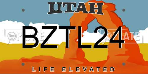 BZTL24 Utah License Plate