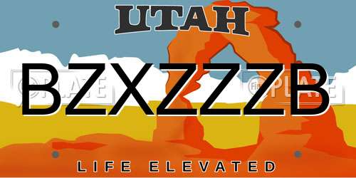 BZXZZZB Utah License Plate