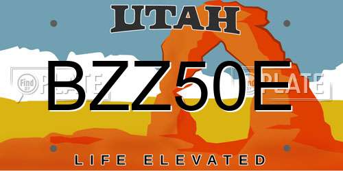 BZZ50E Utah License Plate
