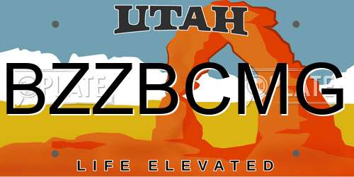 BZZBCMG Utah License Plate