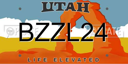 BZZL24 Utah License Plate