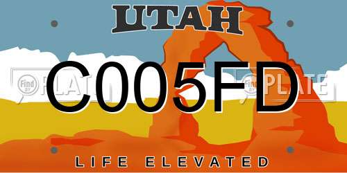 C005FD Utah License Plate