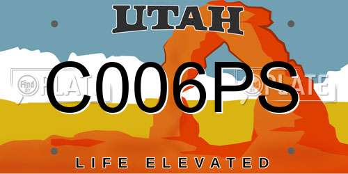 C006PS Utah License Plate
