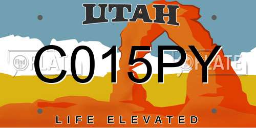 C015PY Utah License Plate