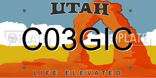 C03GIC Utah License Plate