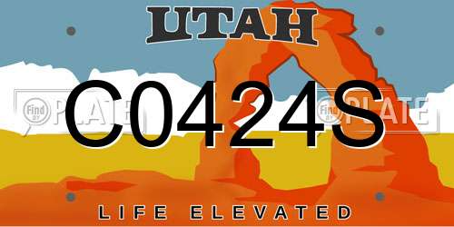 C0424S Utah License Plate