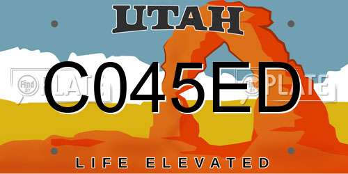 C045ED Utah License Plate