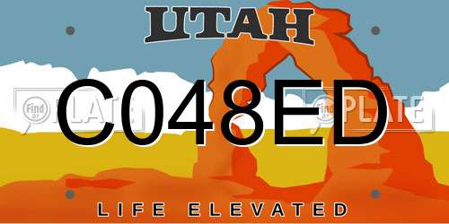 C048ED Utah License Plate