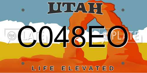 C048EO Utah License Plate