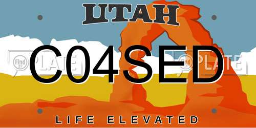 C04SED Utah License Plate