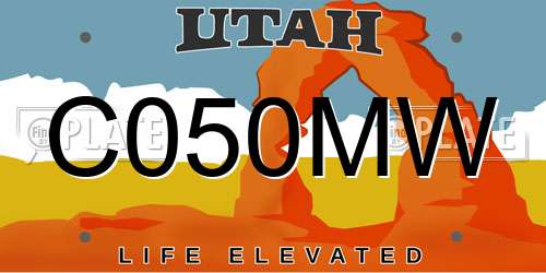 C050MW Utah License Plate