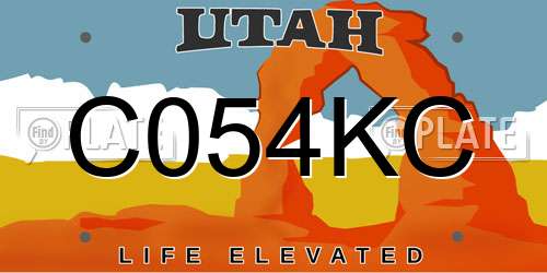 C054KC Utah License Plate