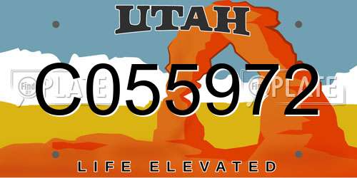 C055972 Utah License Plate