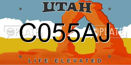 C055AJ Utah License Plate
