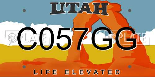 C057GG Utah License Plate