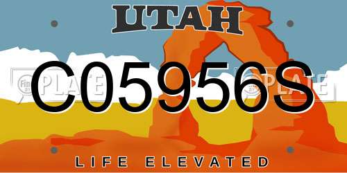 C05956S Utah License Plate