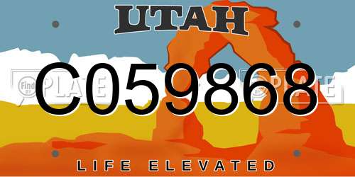 C059868 Utah License Plate