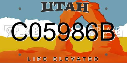 C05986B Utah License Plate