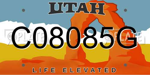 C08085G Utah License Plate