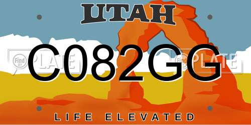 C082GG Utah License Plate