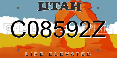 C08592Z Utah License Plate