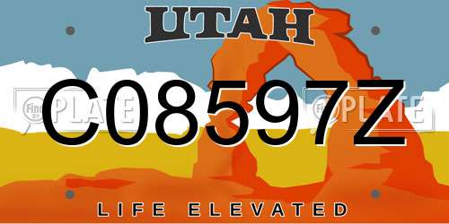 C08597Z Utah License Plate