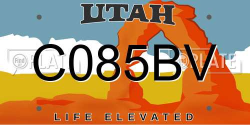 C085BV Utah License Plate